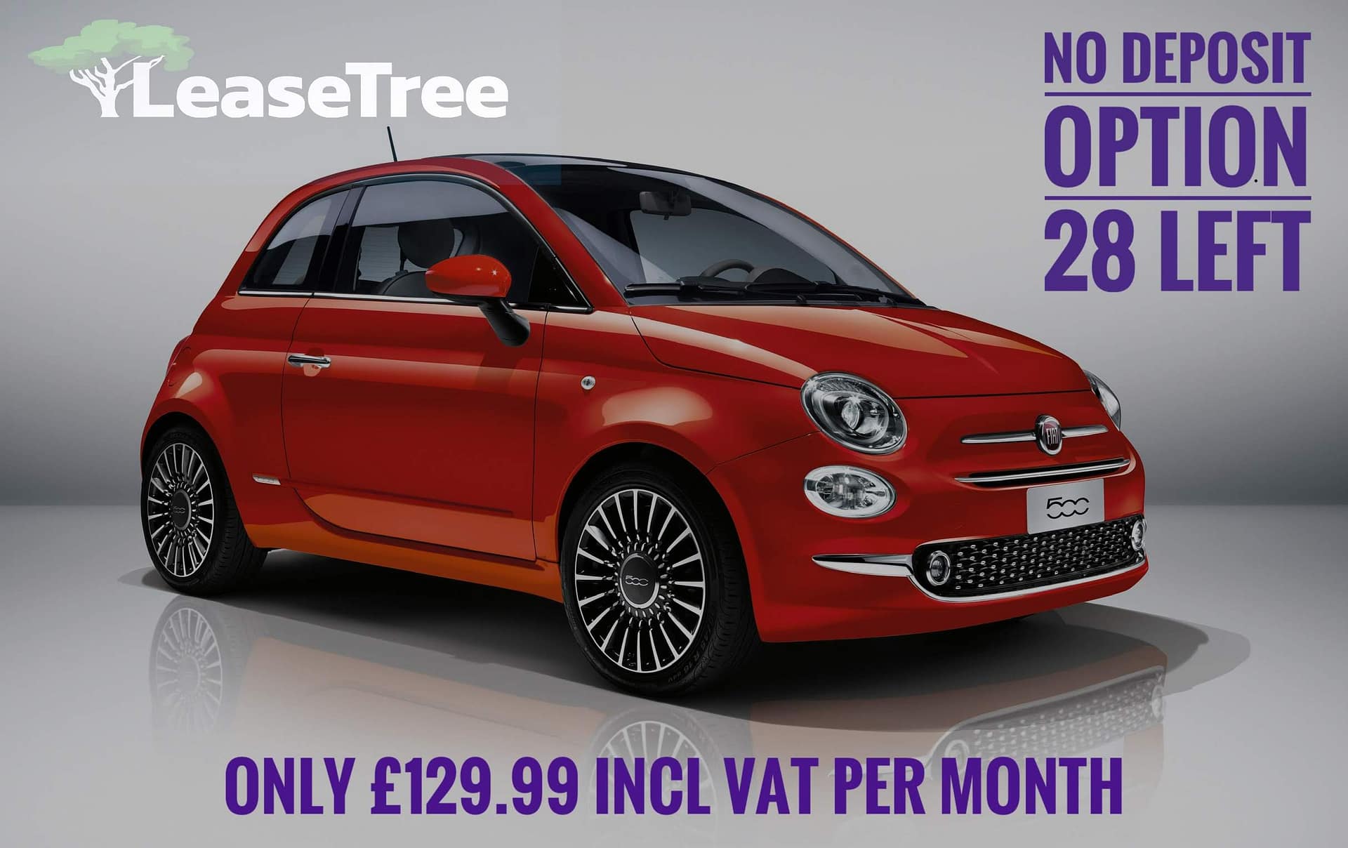 Red Fiat 500 Lounge Leasetree Special Offer